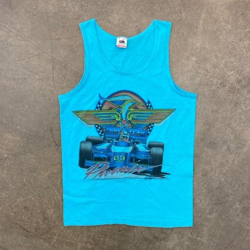 Vintage Phoenix Racing NASCAR 80s Fruit of the Loom Sleeveless Tank Top Size M